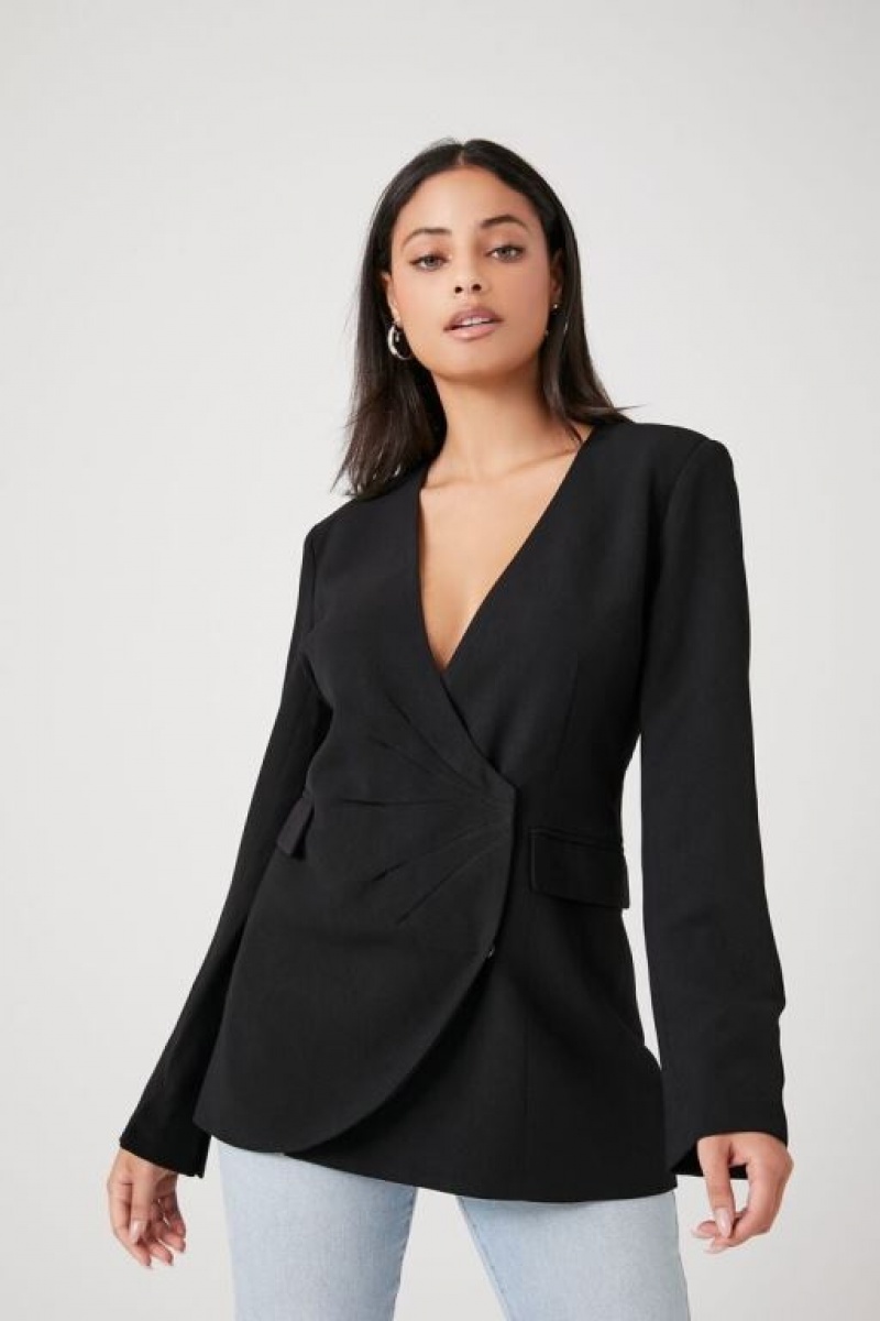 Blazer Forever 21 Plunging Wrap Mujer Negras | UPee50b7b9l