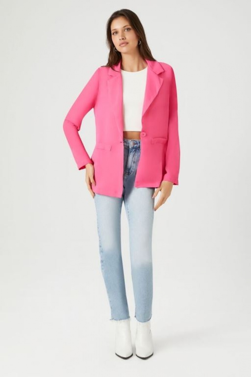 Blazer Forever 21 Single Breasted Mujer Rosas | LR4rYc7y7ql