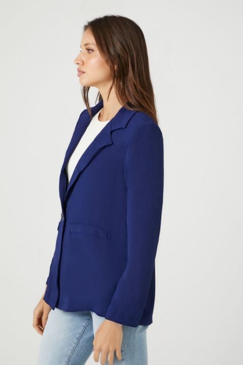 Blazer Forever 21 Single Breasted Mujer Azul Marino | IulJv90cyy7