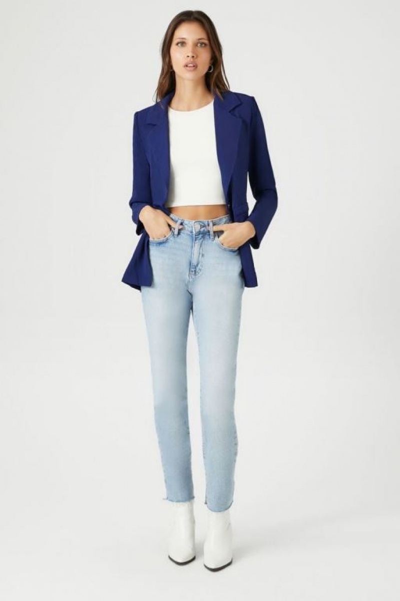 Blazer Forever 21 Single Breasted Mujer Azul Marino | IulJv90cyy7