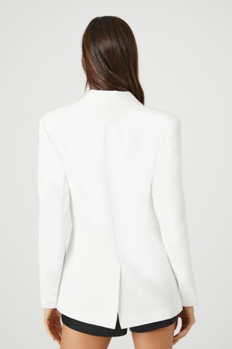 Blazer Forever 21 Twist Front Cutout Mujer Blancas | B6K1L3z4D5x