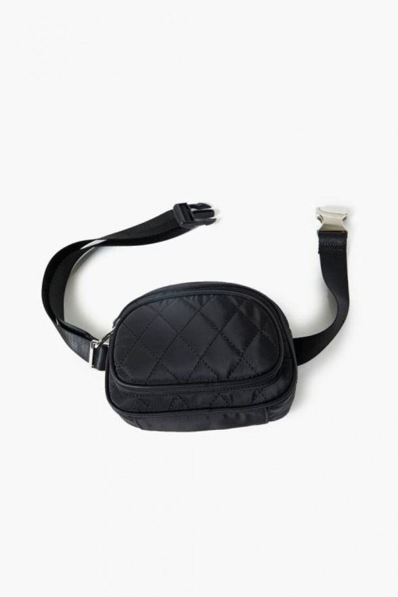 Bolsas Forever 21 Acolchado Fanny Pack Mujer Negras | qcu2YQJsrzo