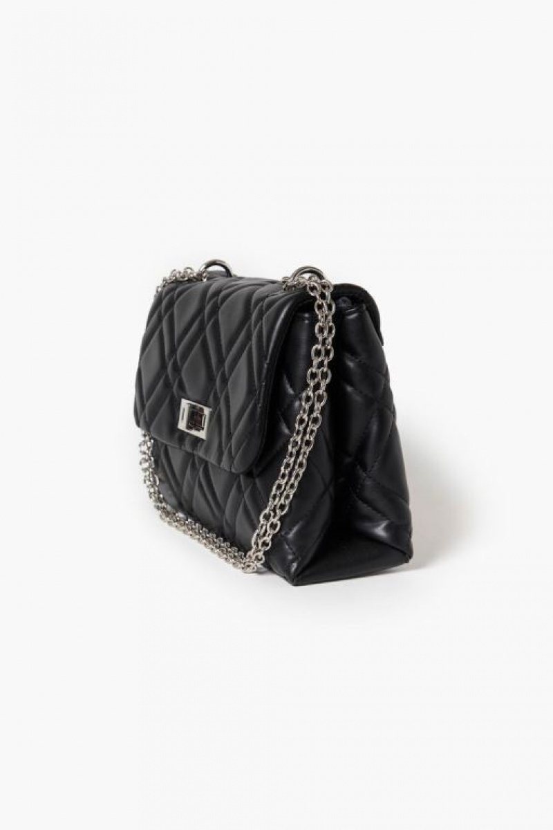 Bolsas Forever 21 Acolchado Faux Cuero Crossbody Mujer Negras | p0PaKw2WkxX