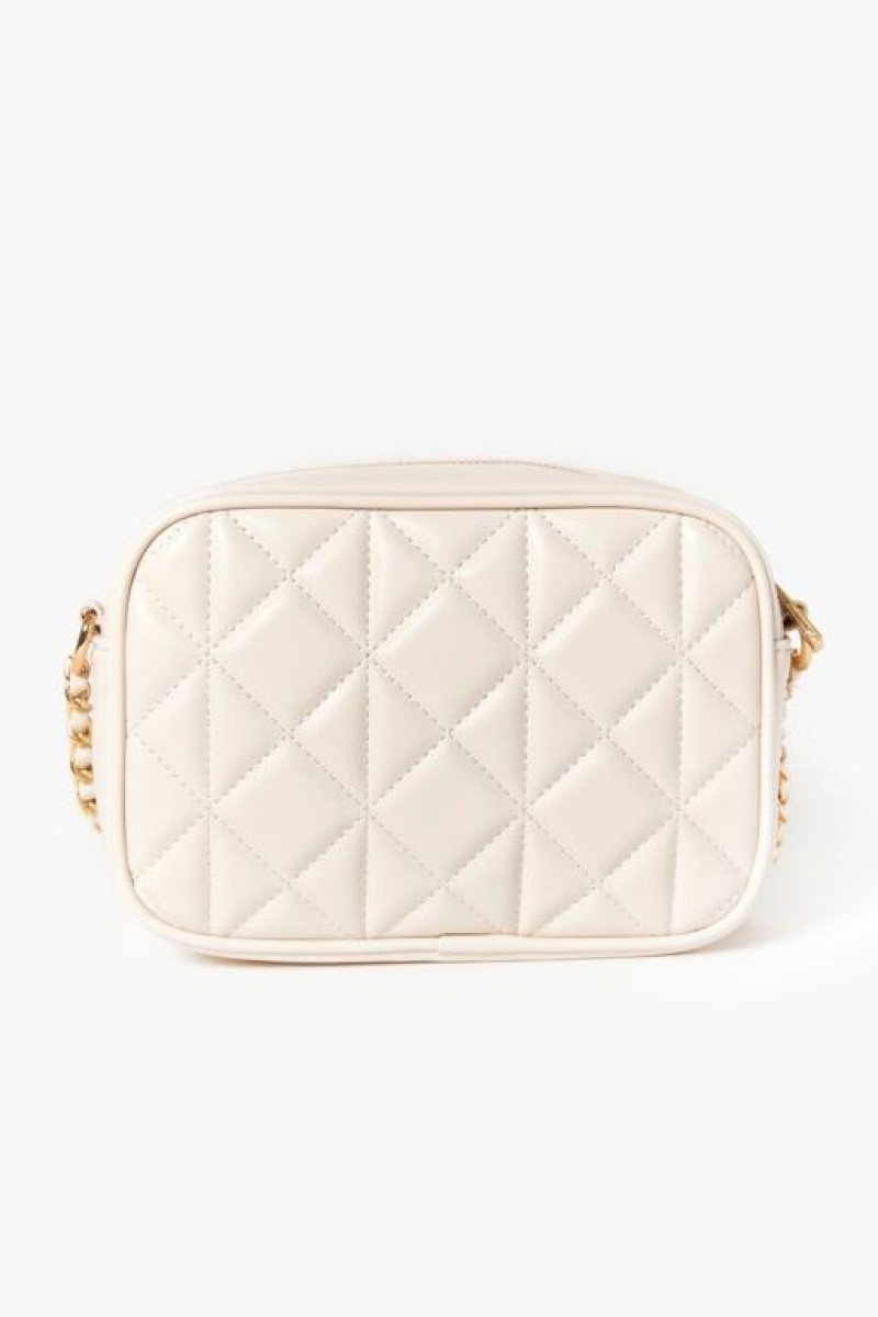 Bolsas Forever 21 Acolchado Faux Cuero Crossbody Mujer Creme | JlLzgFGKUv0