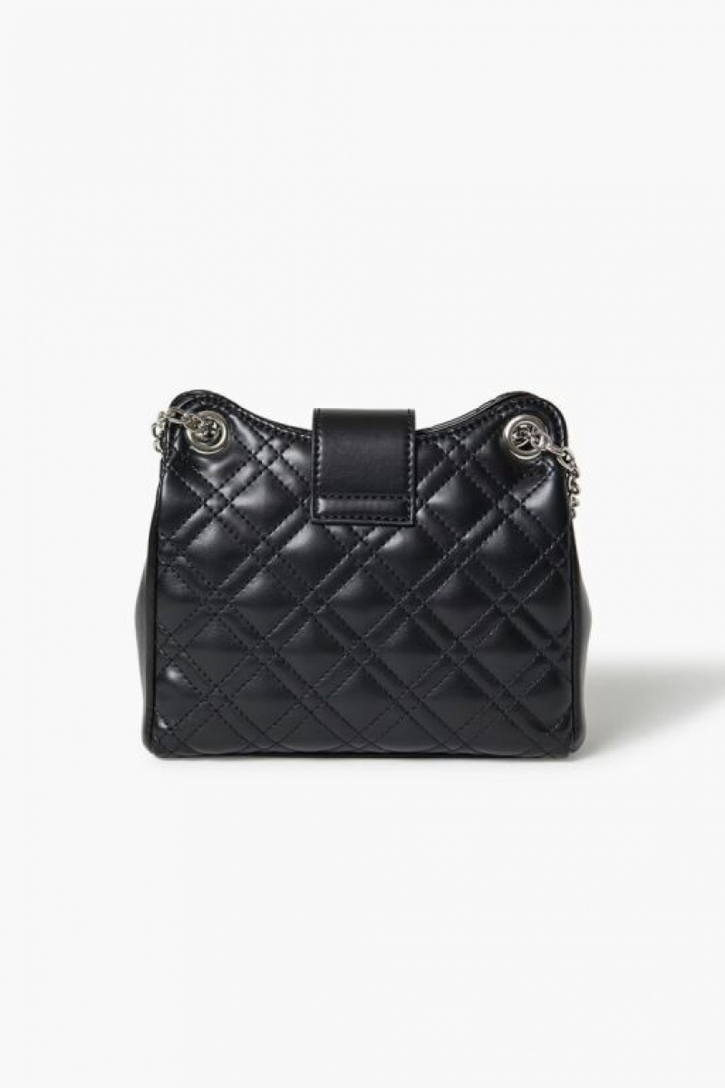 Bolsas Forever 21 Acolchado Faux Cuero Crossbody Mujer Negras | xxMTEtebYxk