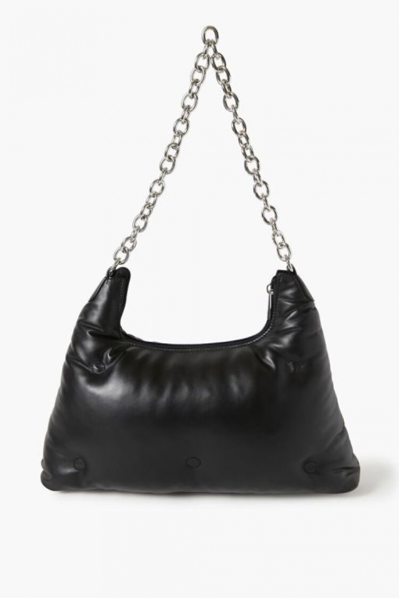 Bolsas Forever 21 Acolchado Faux Cuero Shoulder Mujer Negras | CUXYNPRewJo