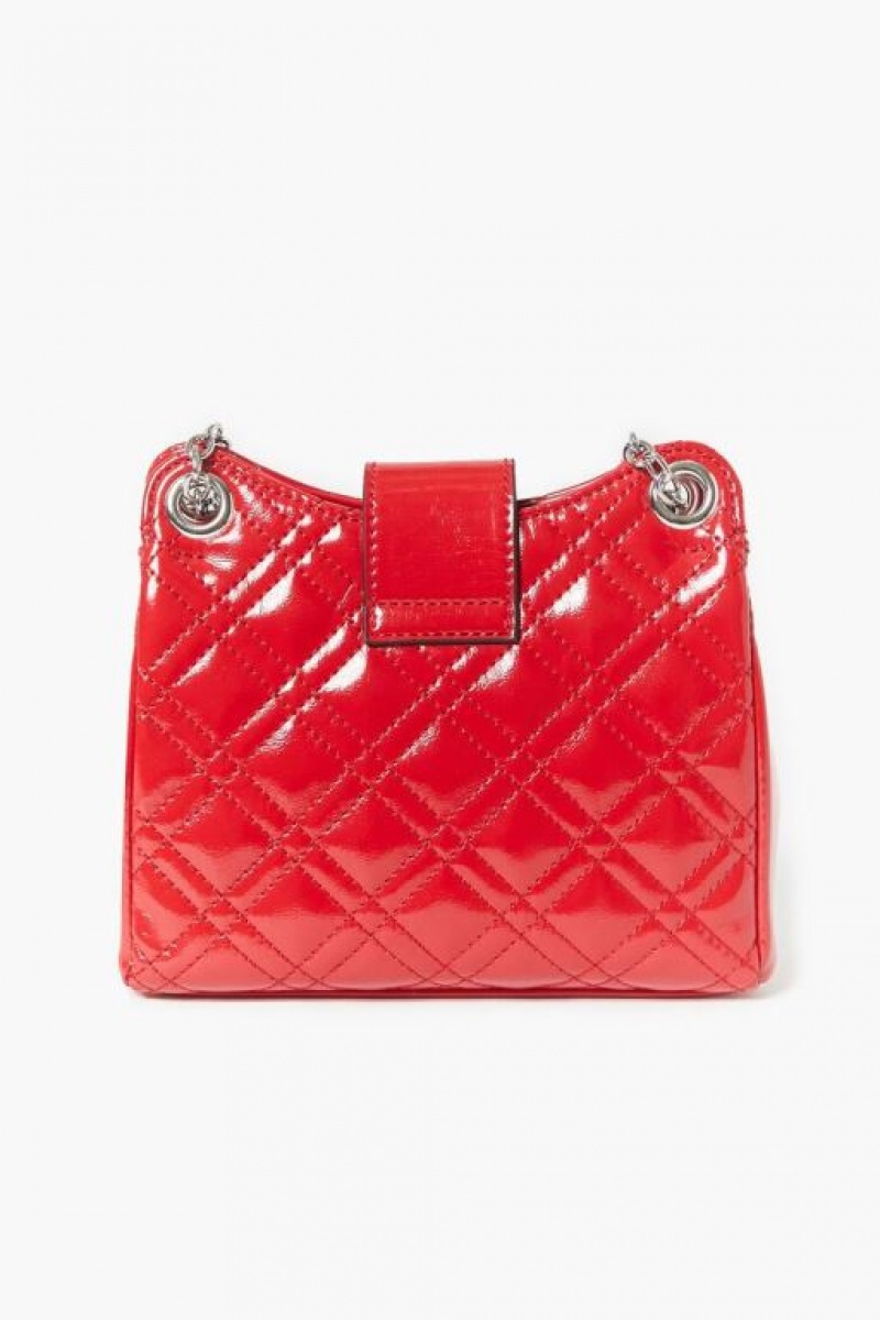 Bolsas Forever 21 Acolchado Faux Patent Cuero Handbag Mujer Rojas | LsiOV317LLC