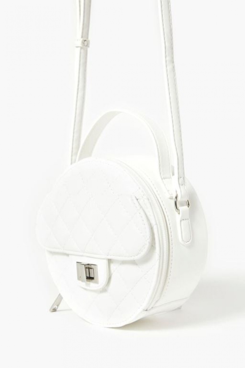 Bolsas Forever 21 Acolchado Round Crossbody Mujer Blancas | 0dfYe9XfnGo