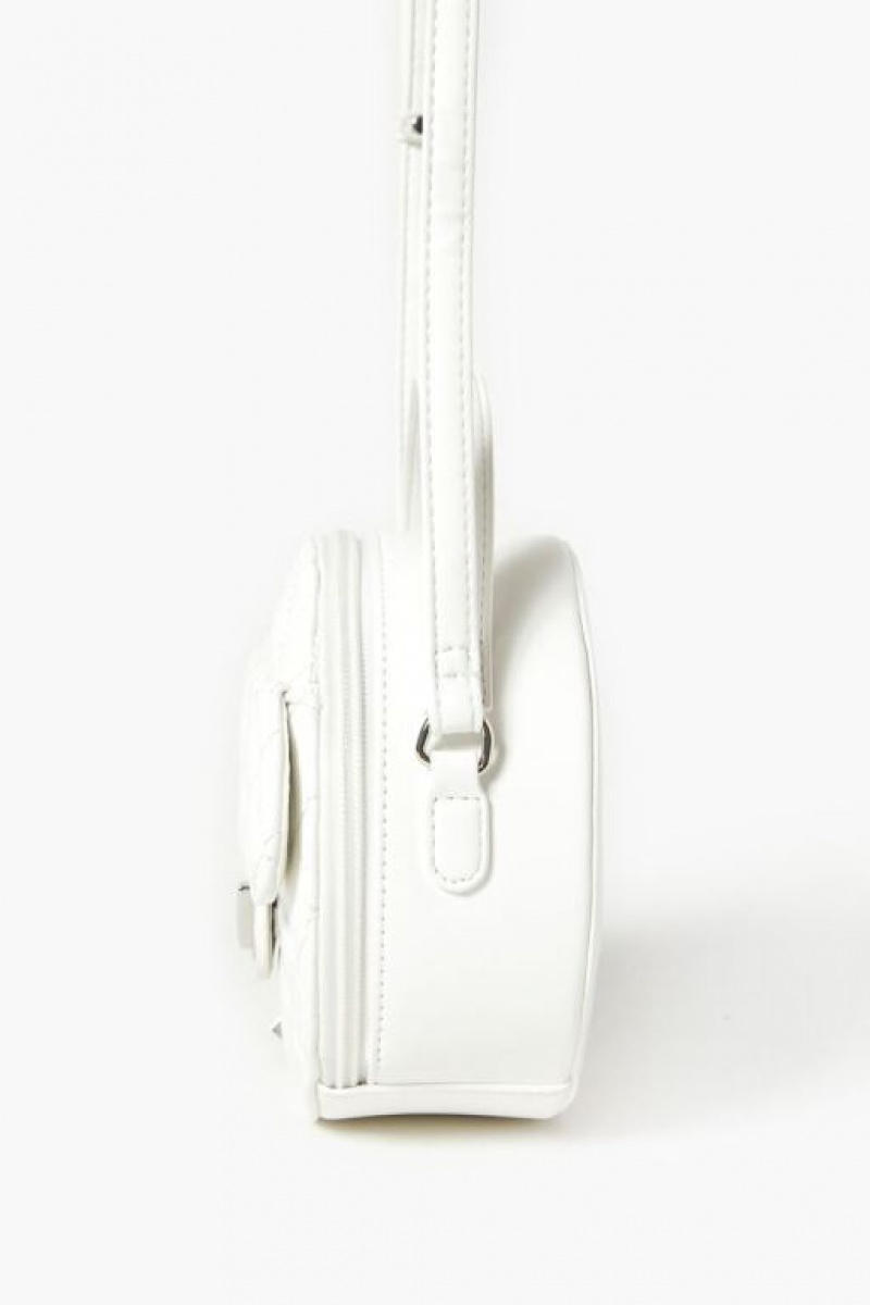 Bolsas Forever 21 Acolchado Round Crossbody Mujer Blancas | 0dfYe9XfnGo