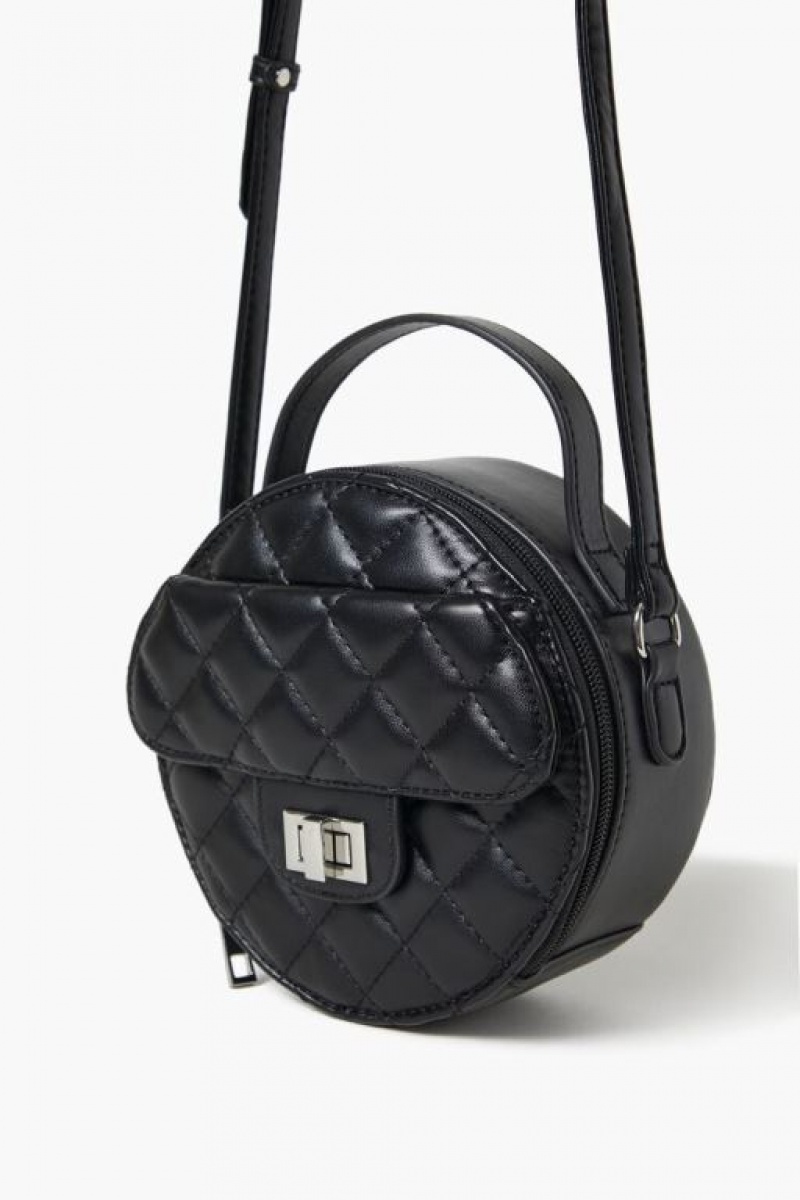 Bolsas Forever 21 Acolchado Round Crossbody Mujer Negras | xOVasMYNeHQ