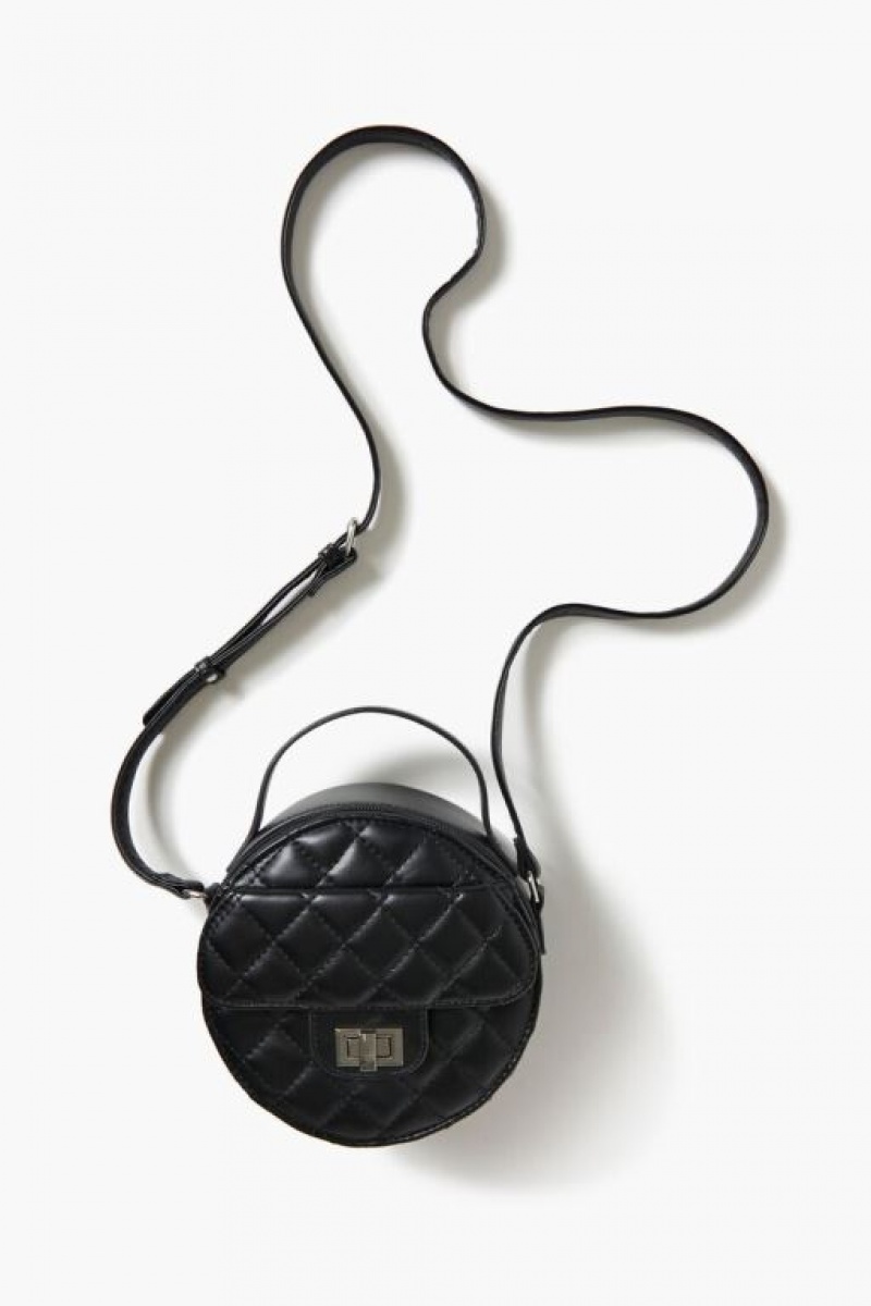 Bolsas Forever 21 Acolchado Round Crossbody Mujer Negras | xOVasMYNeHQ