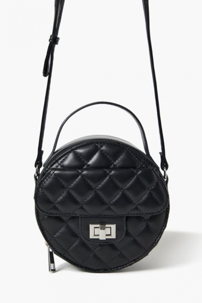 Bolsas Forever 21 Acolchado Round Crossbody Mujer Negras | xOVasMYNeHQ