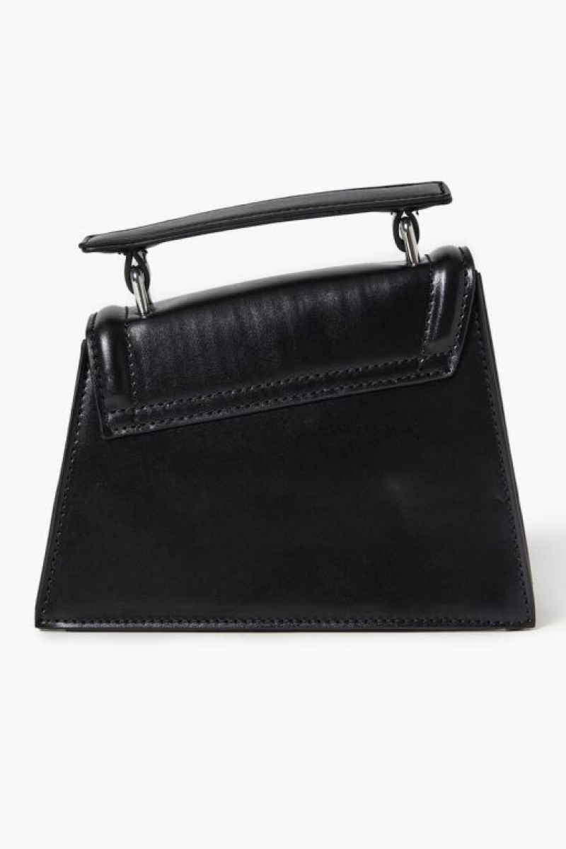 Bolsas Forever 21 Asymmetrical Faux Cuero Crossbody Mujer Negras | pSBW2Z2OjxW