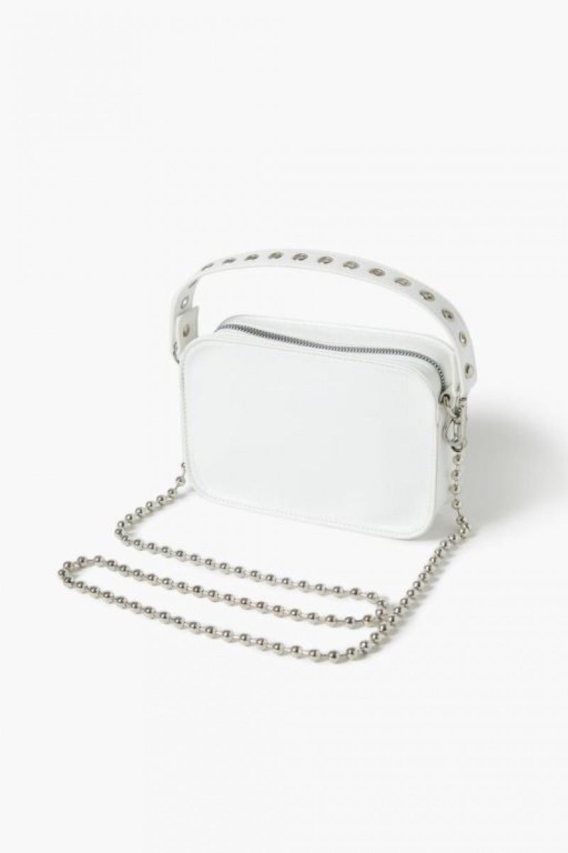 Bolsas Forever 21 Ball Chain Crossbody Mujer Blancas | CWGPs1Mlnqm