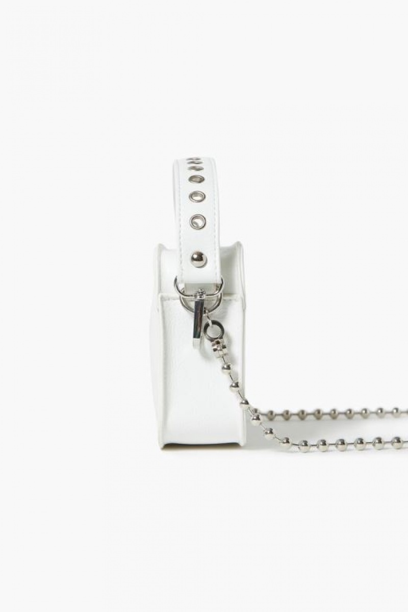 Bolsas Forever 21 Ball Chain Crossbody Mujer Blancas | CWGPs1Mlnqm