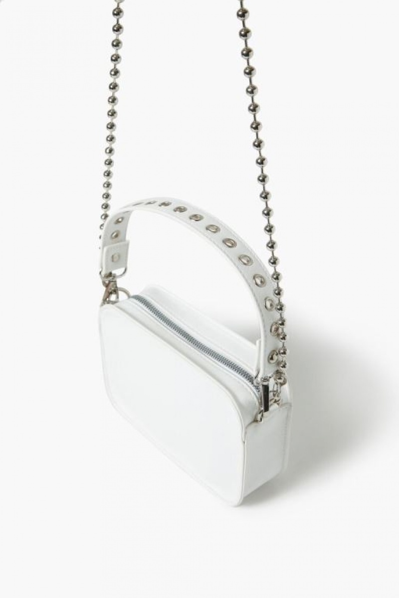 Bolsas Forever 21 Ball Chain Crossbody Mujer Blancas | CWGPs1Mlnqm