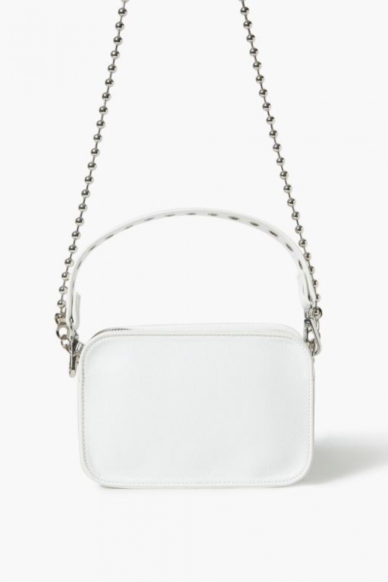 Bolsas Forever 21 Ball Chain Crossbody Mujer Blancas | CWGPs1Mlnqm