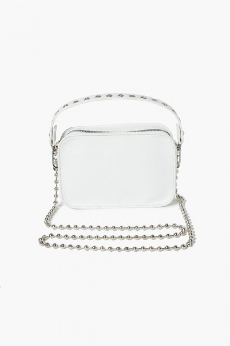 Bolsas Forever 21 Ball Chain Crossbody Mujer Blancas | CWGPs1Mlnqm