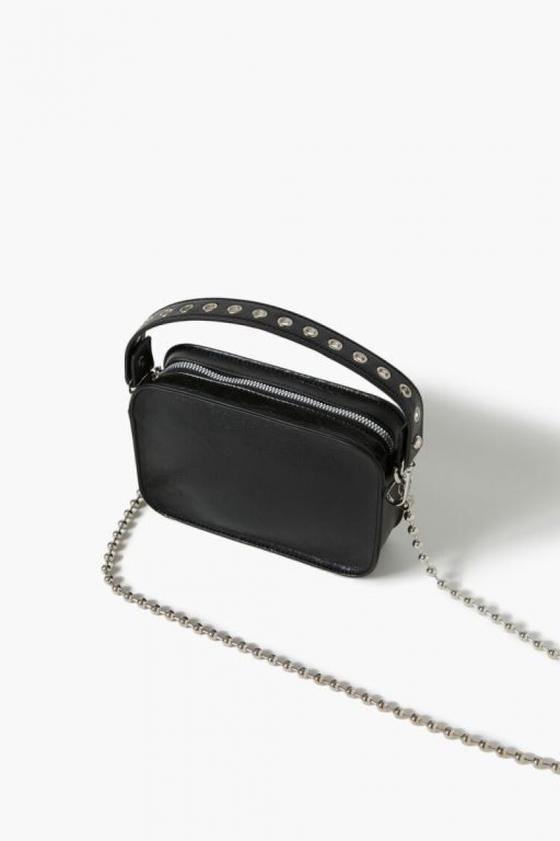 Bolsas Forever 21 Ball Chain Crossbody Mujer Negras | XlYDqL3JDeb