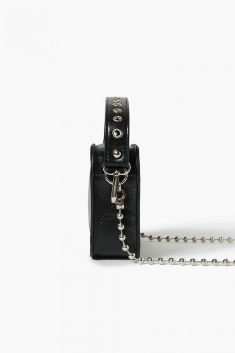 Bolsas Forever 21 Ball Chain Crossbody Mujer Negras | XlYDqL3JDeb