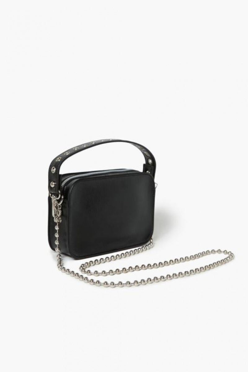 Bolsas Forever 21 Ball Chain Crossbody Mujer Negras | XlYDqL3JDeb