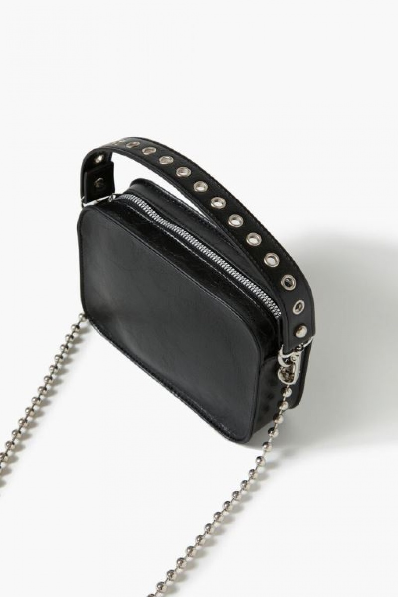 Bolsas Forever 21 Ball Chain Crossbody Mujer Negras | XlYDqL3JDeb