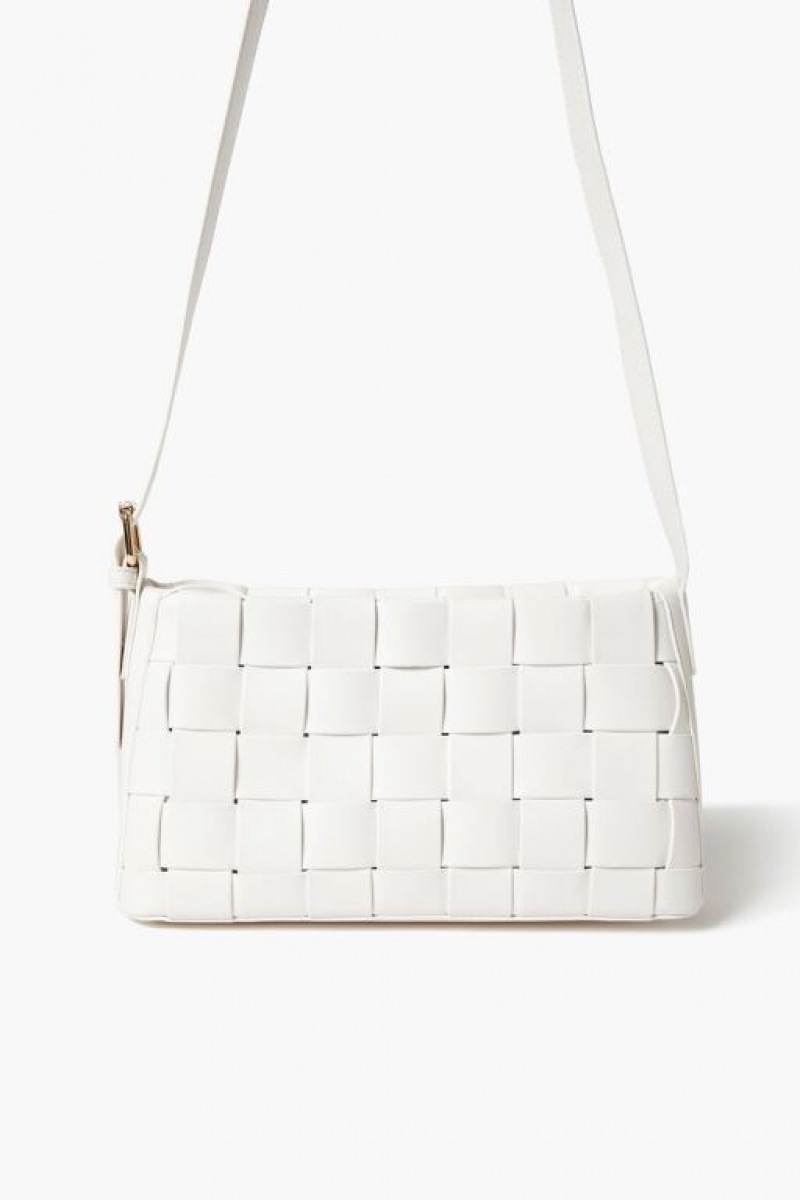 Bolsas Forever 21 Basketwoven Crossbody Mujer Blancas | dw6EZE08HRj