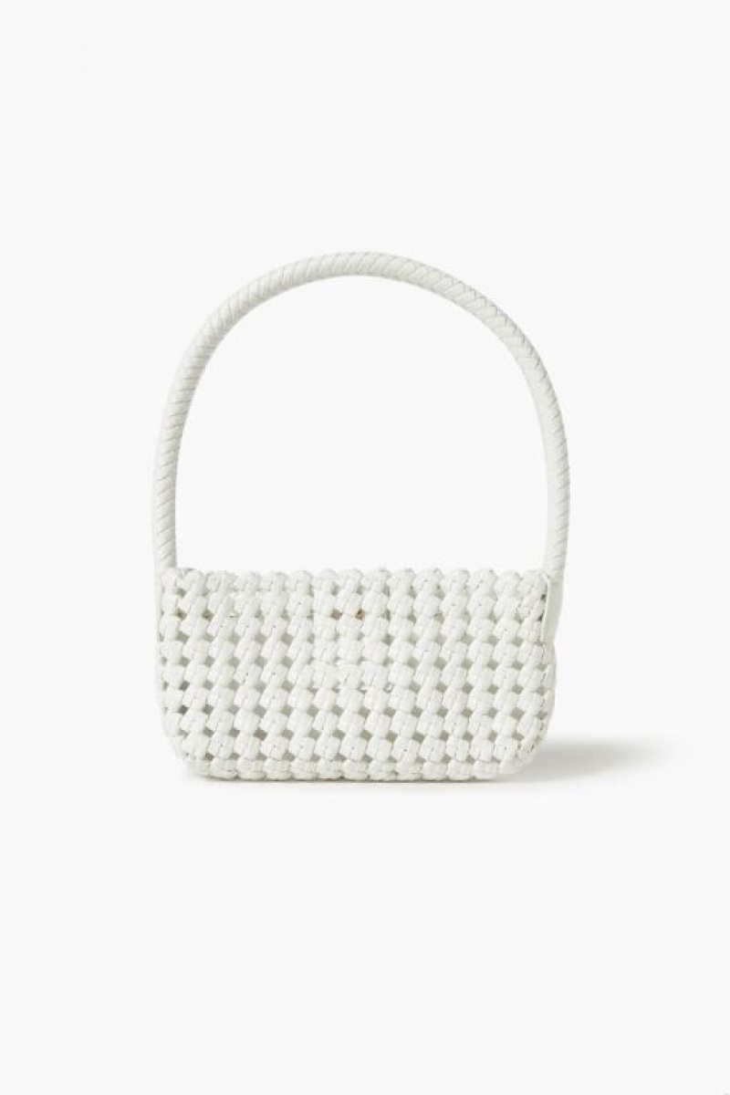 Bolsas Forever 21 Basketwoven Shoulder Mujer Blancas | cal3sj2ZeGg