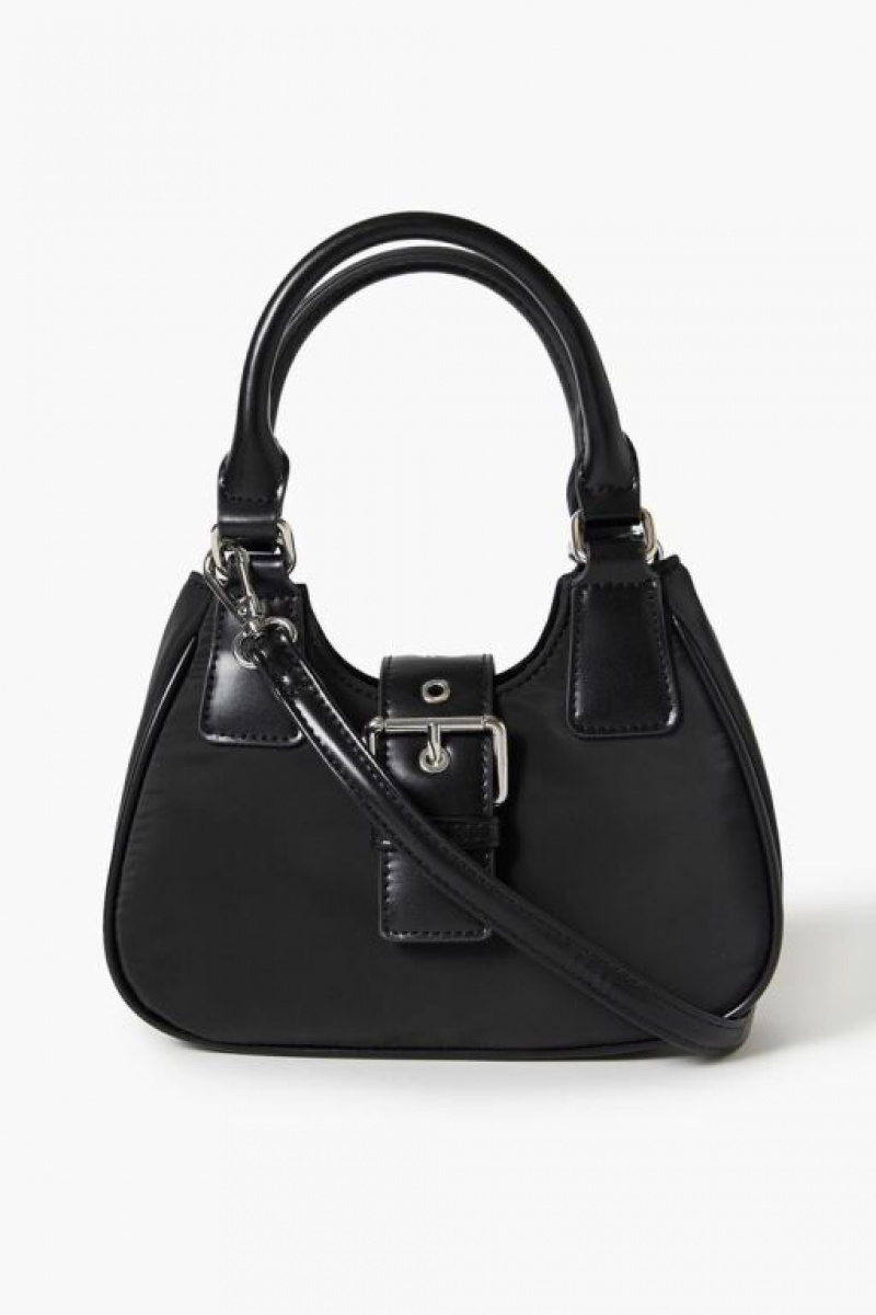 Bolsas Forever 21 Buckled Crescent Crossbody Mujer Negras | 11sLjerTJpr