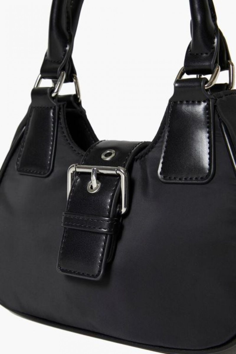 Bolsas Forever 21 Buckled Crescent Crossbody Mujer Negras | 11sLjerTJpr