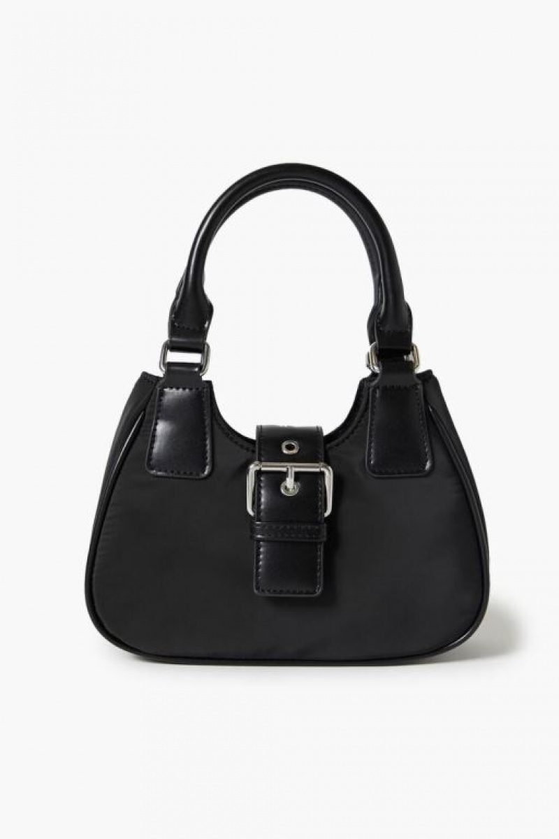 Bolsas Forever 21 Buckled Crescent Crossbody Mujer Negras | 11sLjerTJpr