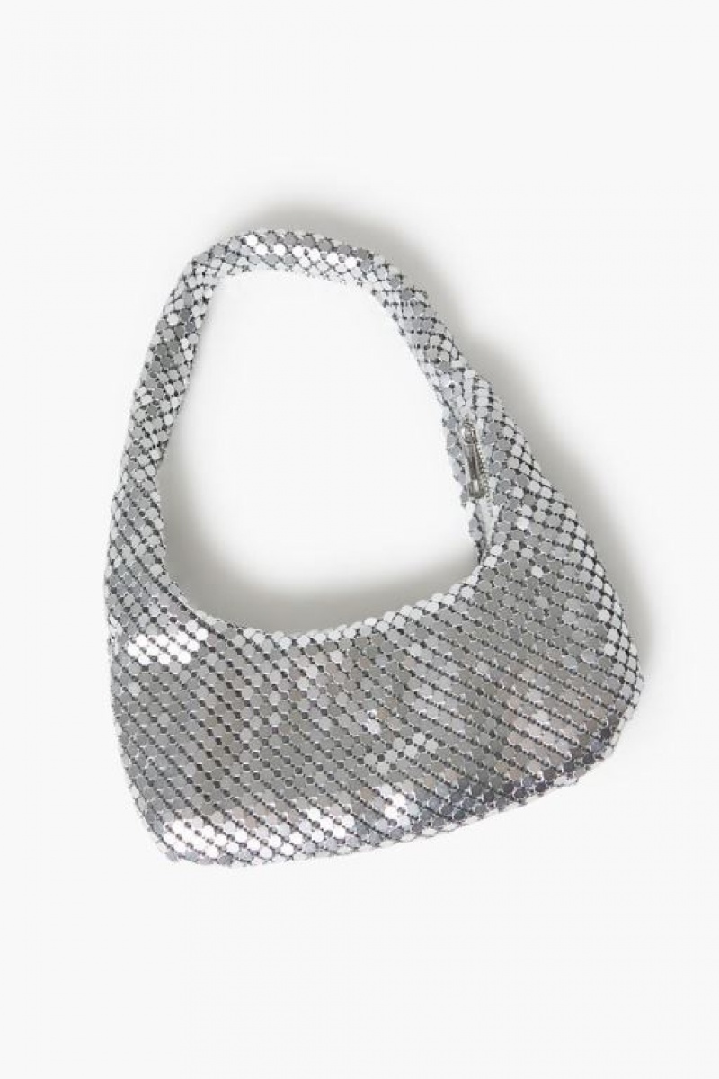 Bolsas Forever 21 Chainmail Shoulder Mujer Plateadas | aLXJ1lFtxP3