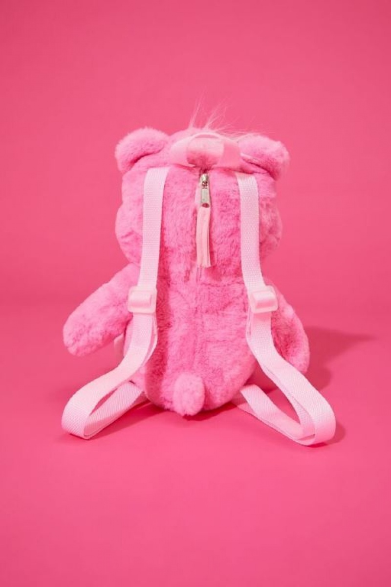 Bolsas Forever 21 Cheer Bear Plush Backpack Mujer Rosas | xDtzYjP1sQr