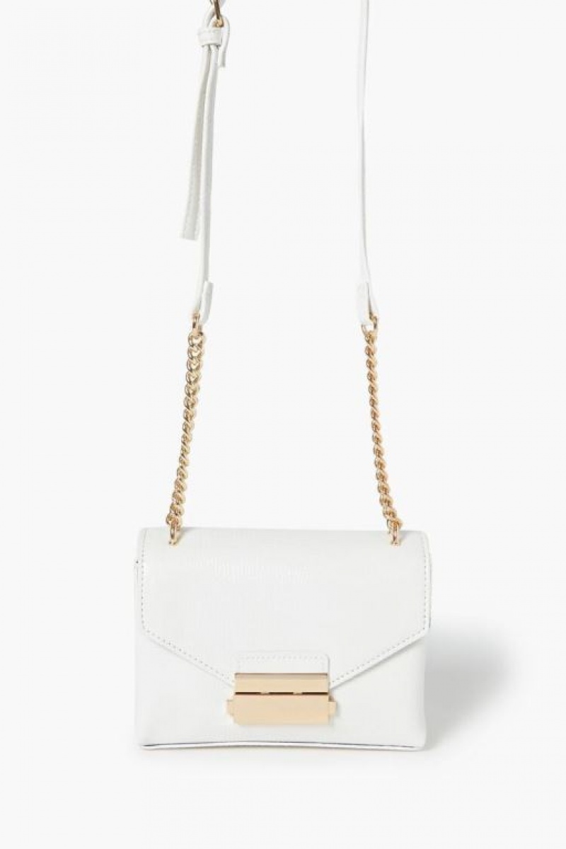 Bolsas Forever 21 Faux Croc Crossbody Mujer Blancas | gqtCzdmW3id