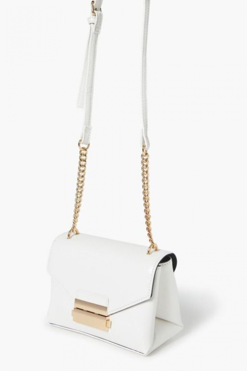 Bolsas Forever 21 Faux Croc Crossbody Mujer Blancas | gqtCzdmW3id