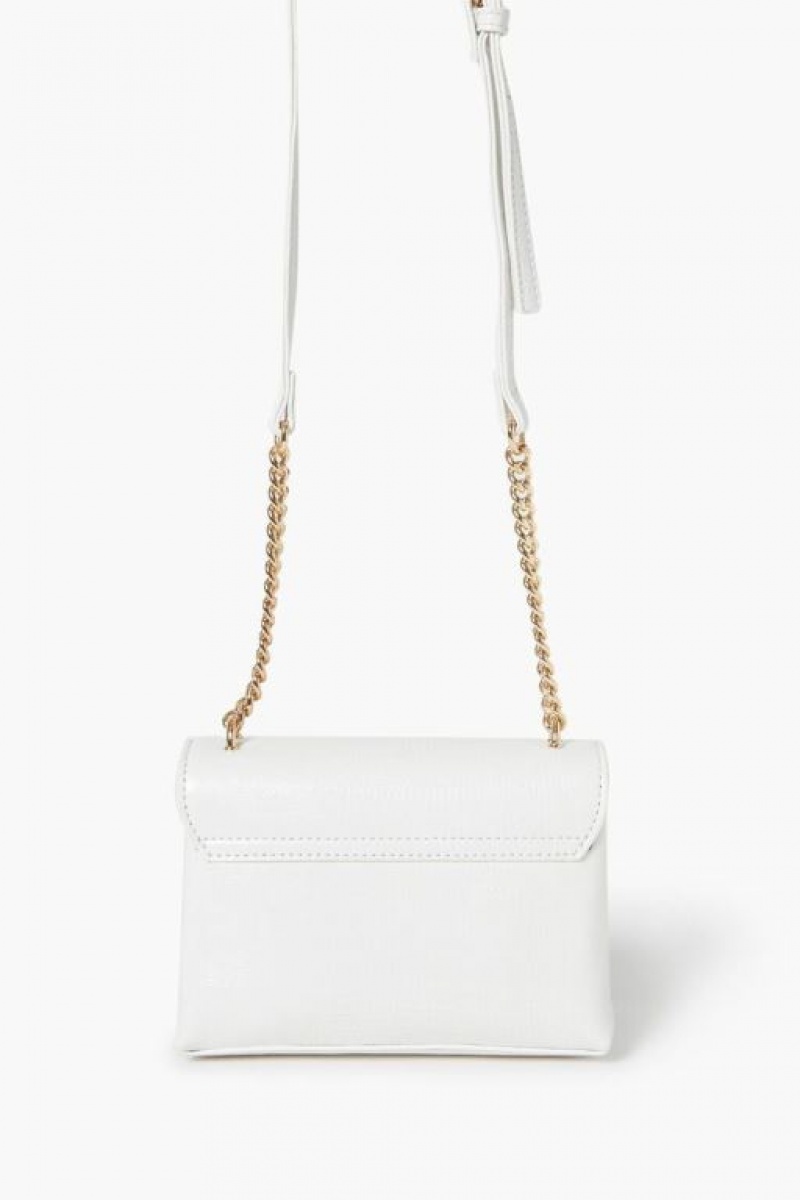 Bolsas Forever 21 Faux Croc Crossbody Mujer Blancas | gqtCzdmW3id