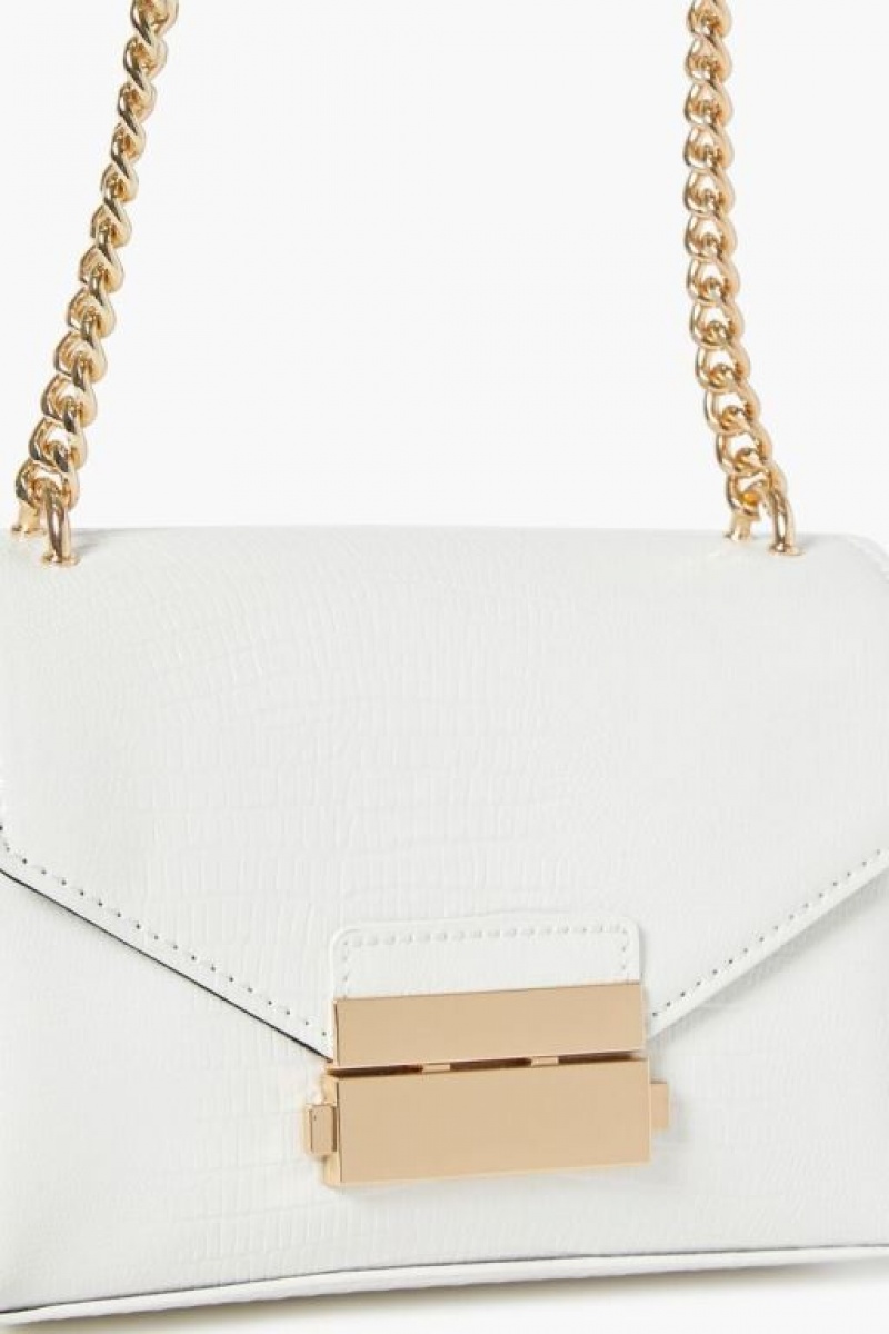 Bolsas Forever 21 Faux Croc Crossbody Mujer Blancas | gqtCzdmW3id