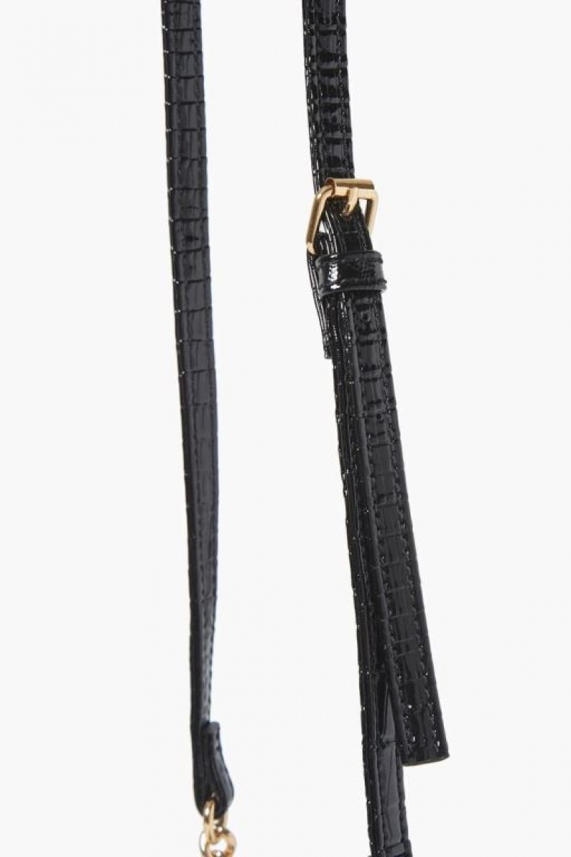 Bolsas Forever 21 Faux Croc Crossbody Mujer Negras | fY07EFRzwDZ