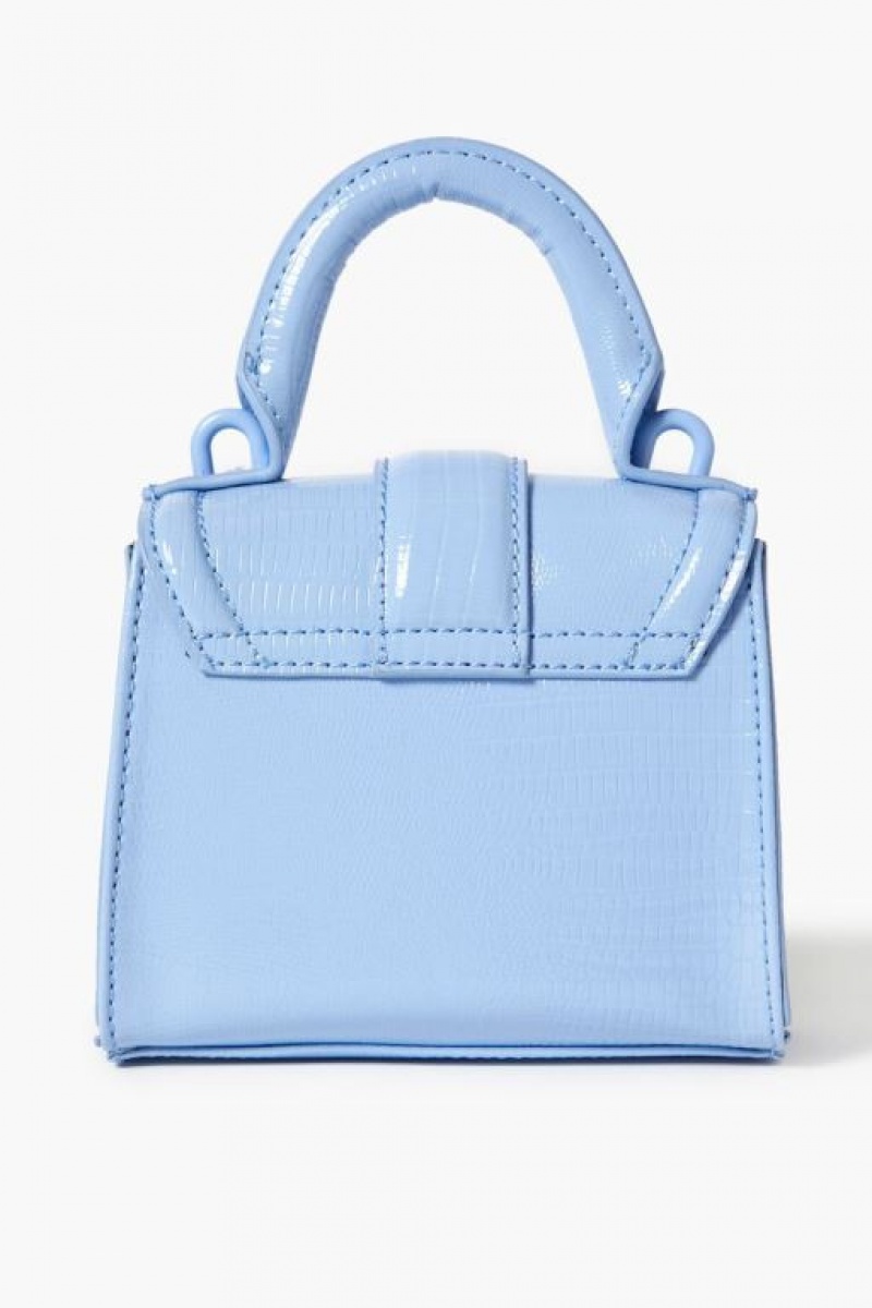 Bolsas Forever 21 Faux Croc Cuero Crossbody Mujer Azules | riB39r2AGTM