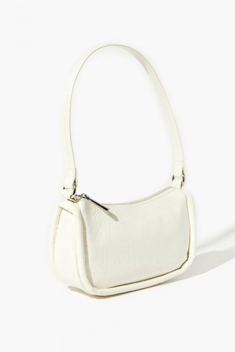 Bolsas Forever 21 Faux Croc Shoulder Mujer Blancas | cGvbm4vR0IZ