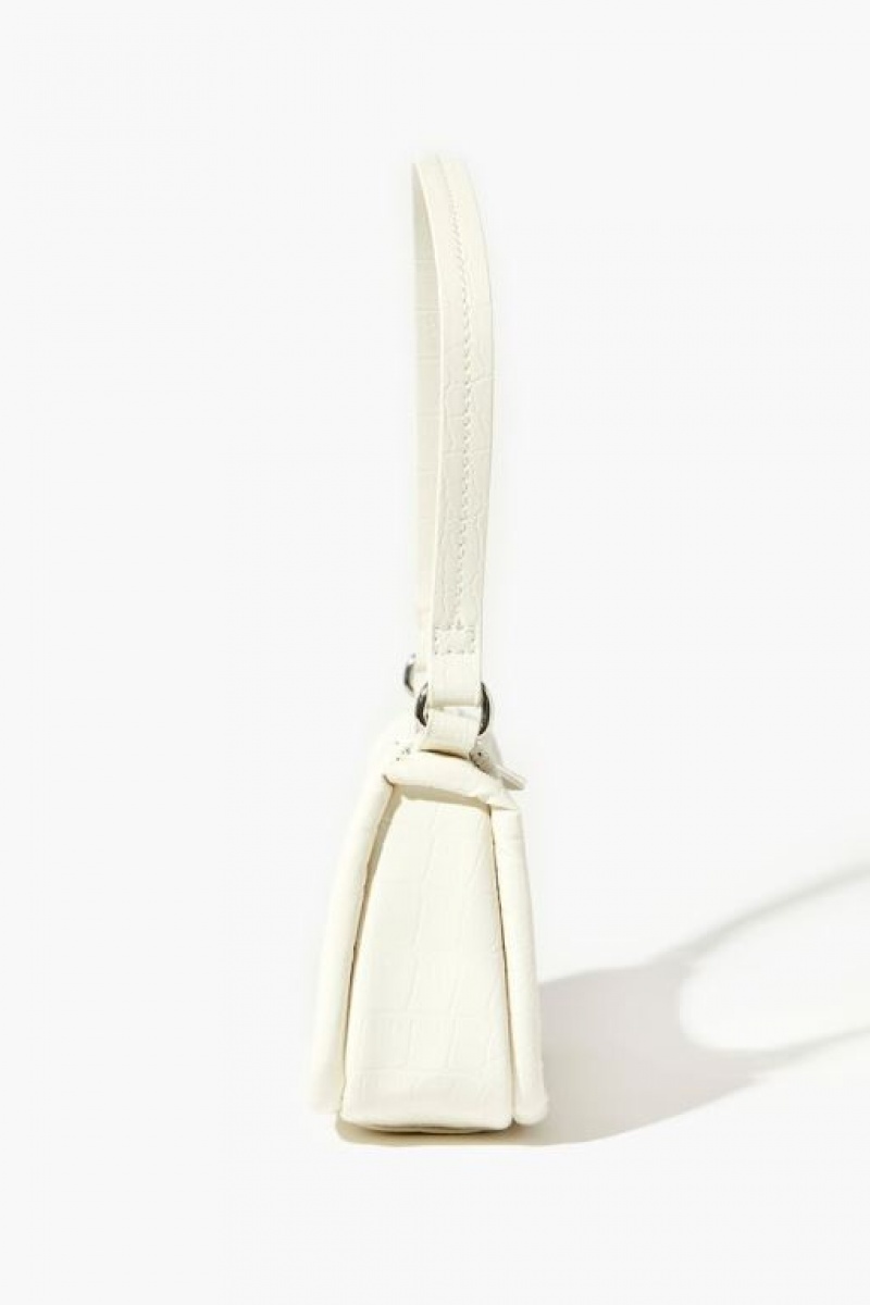 Bolsas Forever 21 Faux Croc Shoulder Mujer Blancas | cGvbm4vR0IZ