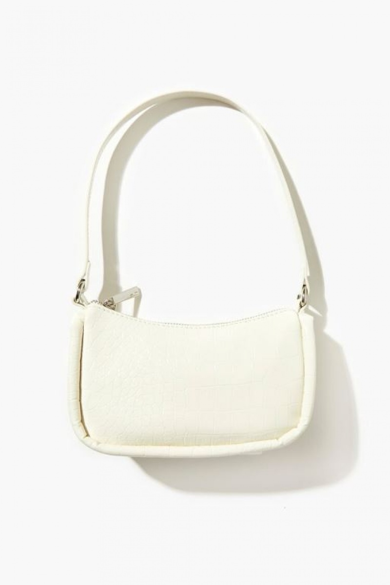 Bolsas Forever 21 Faux Croc Shoulder Mujer Blancas | cGvbm4vR0IZ