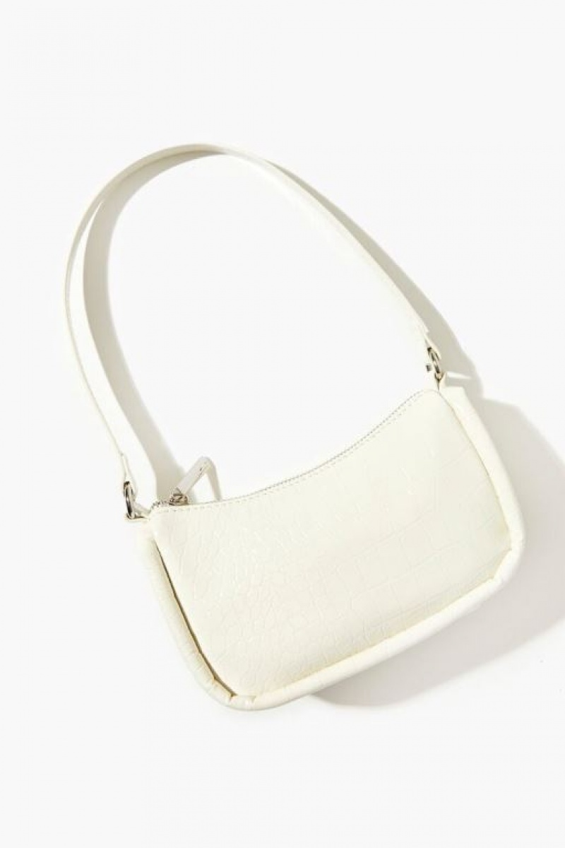 Bolsas Forever 21 Faux Croc Shoulder Mujer Blancas | cGvbm4vR0IZ