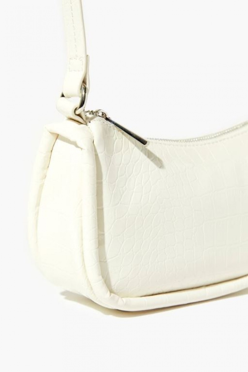 Bolsas Forever 21 Faux Croc Shoulder Mujer Blancas | cGvbm4vR0IZ