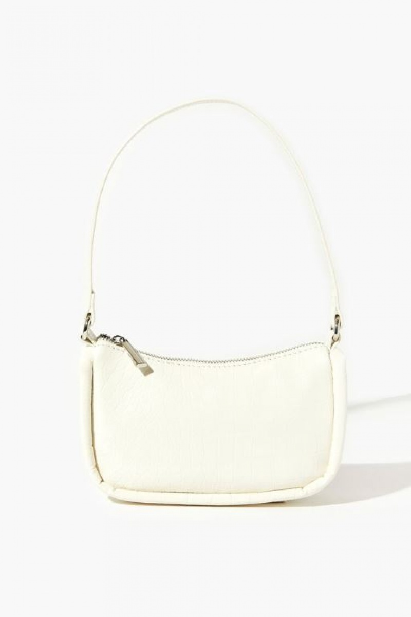 Bolsas Forever 21 Faux Croc Shoulder Mujer Blancas | cGvbm4vR0IZ