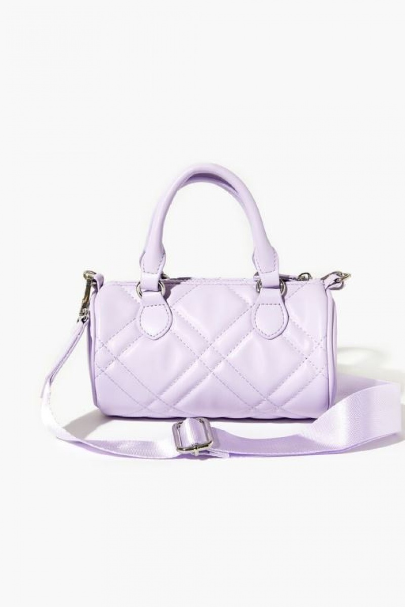 Bolsas Forever 21 Faux Cuero Acolchado Crossbody Mujer Moradas | SKqrhzRAMh5