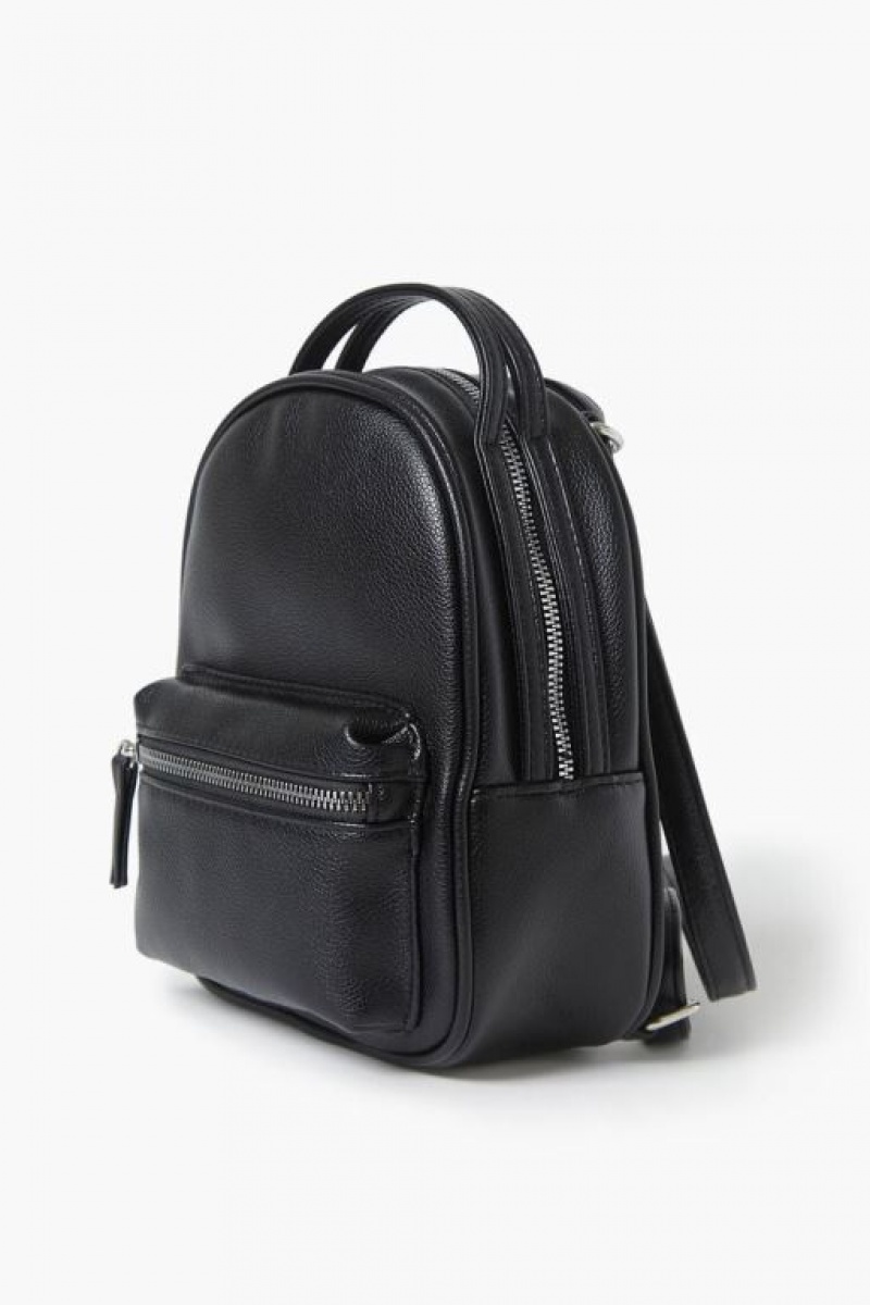 Bolsas Forever 21 Faux Cuero Backpack Mujer Negras | MMOsAFSm1Vr