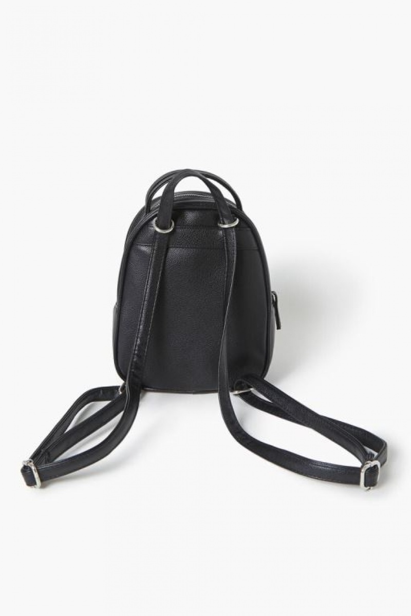 Bolsas Forever 21 Faux Cuero Backpack Mujer Negras | MMOsAFSm1Vr