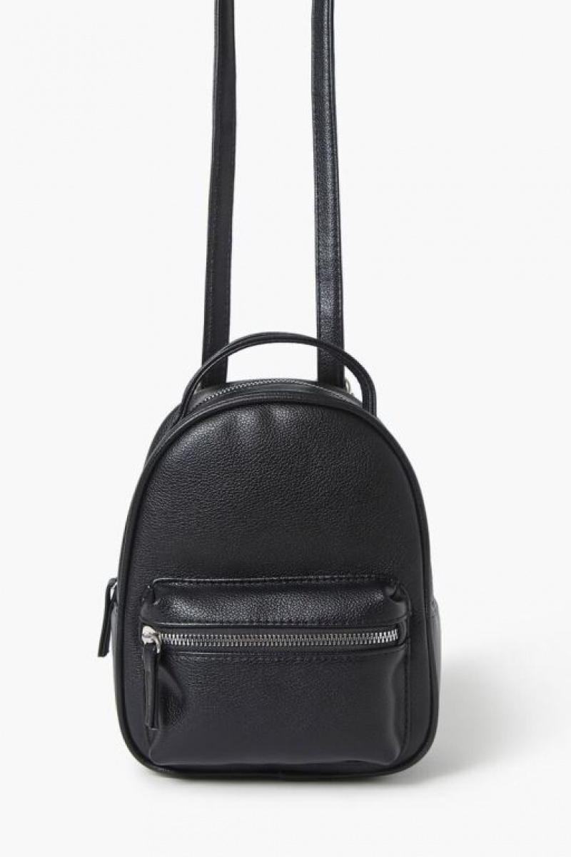 Bolsas Forever 21 Faux Cuero Backpack Mujer Negras | MMOsAFSm1Vr