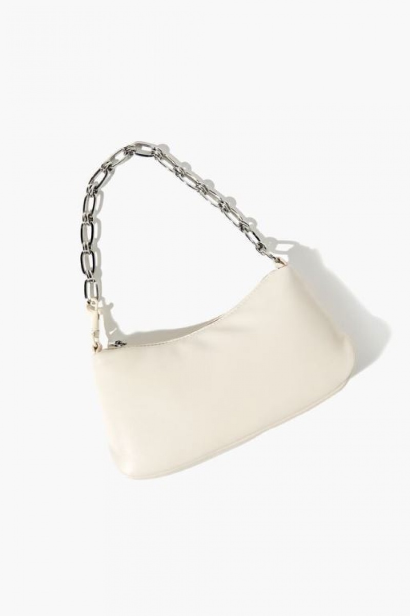 Bolsas Forever 21 Faux Cuero Chain Uette Mujer Creme | xyVKRuVBA6C